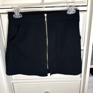 Black A line zip up skirt